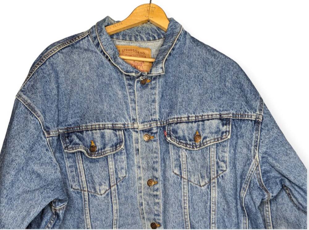 Levi Stauss Denim Jacket 70596 4891 Size Large See Description - Picture 3 of 16
